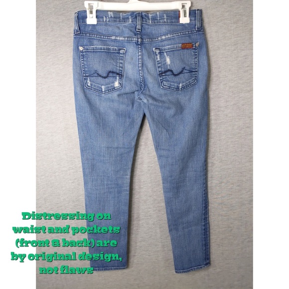 3x 👯‍♀️Host Pick⚡️ 7 for all Mankind Roxanne Flood Cropped Jeans - Picture 3 of 8